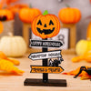 Halloween Guide Wooden Ornaments Cartoon Letters Decoration Supplies(Pumpkin Model)