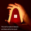 Snow House Small Night Lights Children Sleep Regularly Lights Bedside Ambiance Lamp(Red)