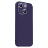 For iPhone 15 Nano Lens Cover Liquid Silicone Phone Case(Dark Purple)