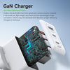 DUZZONA T9 65W Dual USB-C / Type-C+USB GaN Fast Charger, Specification:UK Plug