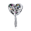 S925 Sterling Silver Heart-shaped Tree Of Life Beads DIY Bracelet Necklace Accessories