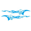 2 PCS/Set D-964 Skull Flame Pattern Car Modified Decorative Sticker(Blue)