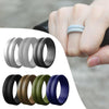 SiR053 V Shaped Grooved Edge Silicone Ring Outdoor Sports Couple Ring No.10(Silver)