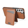 For Samsung Galaxy S21 FE 5G Skin Feel Detachable Card Bag Magsafe Phone Case(Brown)