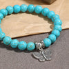 S2208-3 Butterfly Women Beaded Bracelet Turquoise Ethnic Style Charm Jewelry