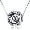 S925 Sterling Silver 26 English Letter Beads DIY Bracelet Necklace Accessories, Style:W