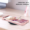 For iPhone 11 Pro Max PC+ Silicone Three-piece Anti-drop Mobile Phone Protective Back Cover(Rose gold)