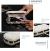 Women Fashion Banquet Party Pearl Handbag Single Shoulder Crossbody Bag (White)