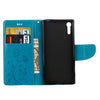 For Sony Xperia XZ Butterflies Love Flowers Embossing Horizontal Flip Leather Case with Holder & Card Slots & Wallet & Lanyard(Blue)