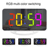 TS-8201 LED Digital Mirror Alarm Clock Big Screen Dual USB Desktop Table Clock, Color: RGB Display White Shell