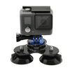 Triangle Direction Suction Cup Mount with Tripod Mount + Handle Screw for GoPro, Insta360, DJI and Other Action Cameras(Dark Blue)