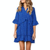 Burst Ruffled Skirt Fashion Dot Dress, Size:XXXL(Sky Blue)