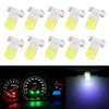 10 PCS 2W T3 Wedge Instrument Panel LED Light Dashboard Gauge Cluster Indicator Lamp Bulb(White Light)