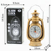 Retro Table Oil Lamp Small Alarm Clock Desktop Table Clock Living Room Decoration Supplies Office Craft Jewelry(Silver)