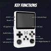 R36S Retro Handheld Game Console Linux System 3.5-Inch IPS Screen Portable Video Player 128G Gray Transparent