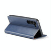 For Samsung Galaxy S25+ 5G Fierre Shann PU Genuine Leather Texture Phone Case(Blue)