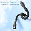 YESIDO CA107 1.2m 2.4A USB-C / Type-C to 8 Pin OD0.6 Charging Data Cable(Black+Blue)