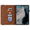 For Nokia T20 Butterfly Flower Embossed Leather Tablet Case(Brown)