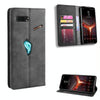 Magnetic Buckle Retro Crazy Horse Texture Horizontal Flip Leather Case for Asus ROG Phone II ZS660KL ,with Holder & Card Slots & Photo Frame(Black)