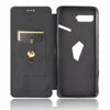For Asus ROG Phone II Carbon Fiber Texture Horizontal Flip TPU + PC + PU Leather Case with Card Slot(Black)