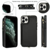 For iPhone 11 Pro Double Flap Zipper RFID Leather Phone Case with Short Lanyard(Black)