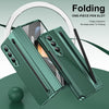 For Samsung Galaxy Z Fold4 Integrated PC + PU Phone Case with Pen / Pen Box(Green)