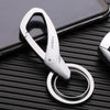 JOBON ZB-197 Car Waist Hanging Keychain Double Ring Metal Keychain(Chrome)