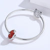 S925 Sterling Silver Pendant Red Glazed Bead Butterfly Beads DIY Bracelet Necklace Accessories