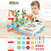 Children Screw-Tightening Electric Drill Toy Manual Assembly Toolbox, Style: 3D + Electric Drill (316 PCS)
