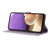 For Samsung Galaxy M53 Triangles Embossed Leather Phone Case(Purple)