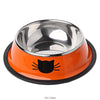 Non-Slip Cat Food Bowl, Stainless Steel, Orange, 11x15.5cm