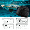 Adult Crescent PU Waterproof Comfortable Earmuff Swimming Cap(Black)