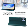 For Samsung Galaxy A04e 4G / F04 RC01 Dual-Folded Magnetic Suction RFID Leather Phone Case(Dark Green)