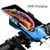 USB Charging Bicycle Light Front Handlebar Led Light   with Holder & Electric Horn2400mAh Battery(Blue)