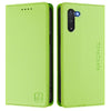 For Samsung Galaxy Note10 RC01 Dual-Folded Magnetic Suction RFID Leather Phone Case(Grass Green)