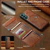 For Samsung Galaxy S22 5G LC.IMEEKE L5 Series Detachable RFID Card Bag Magsafe Phone Case(Brown)