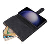 For Samsung Galaxy S25 5G Multifunctional Frosted Zipper Wallet Leather Phone Case(Black)