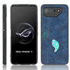 For Asus ROG Phone 7 Cow Pattern Sewing Skin PC + PU + TPU Phone Case(Blue)