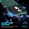 For Samsung Galaxy S25 Ultra 5G Sliding Camshield MagSafe Holder TPU Hybrid PC Phone Case(Deep Green)