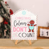 Wooden Cookie Man Store Welcome Ornaments Christmas Wooden Sign Decoration(White)