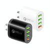 QC-04 QC3.0 + 3 x USB2.0 Multi-ports Charger with 3A USB to 8 Pin Data Cable,US Plug(White)