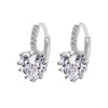 Cute Heart Real 925 Sterling Silver Cubic Zirconia Stone Earrings