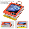 For Samsung Galaxy Z Flip6 VIETAO Metal Ring Card Slot PU Phone Case(Orange Yellow)
