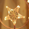 Star Moon Shape Iron Night Light Decorative Light, Battery Version (Black)