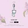 S925 Sterling Silver Cute Cat Pendant DIY Bracelet Necklace Accessories