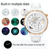 HW3 Mini Heart Rate/Blood Oxygen Monitoring Smart Watch with NFC Function(Gold Shell White Leather)