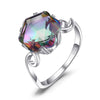 Seven Colored Gemstone Zircon Ring Solid 925 Sterling Silver Jewelry Ring 10