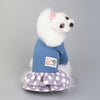 Blue Smiley Polka Dot Dog Dress, Size L | Breathable Cotton