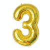2 PCS 40 Inch Aluminium Foil Number Balloons Birthday Wedding Engagement Party Decor Kids Ball Supplies(3-Gold)