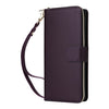 For Samsung Galaxy S22 Ultra 5G Nine-card Slots Zipper Wallet Bag Leather Phone Case(Dark Purple)